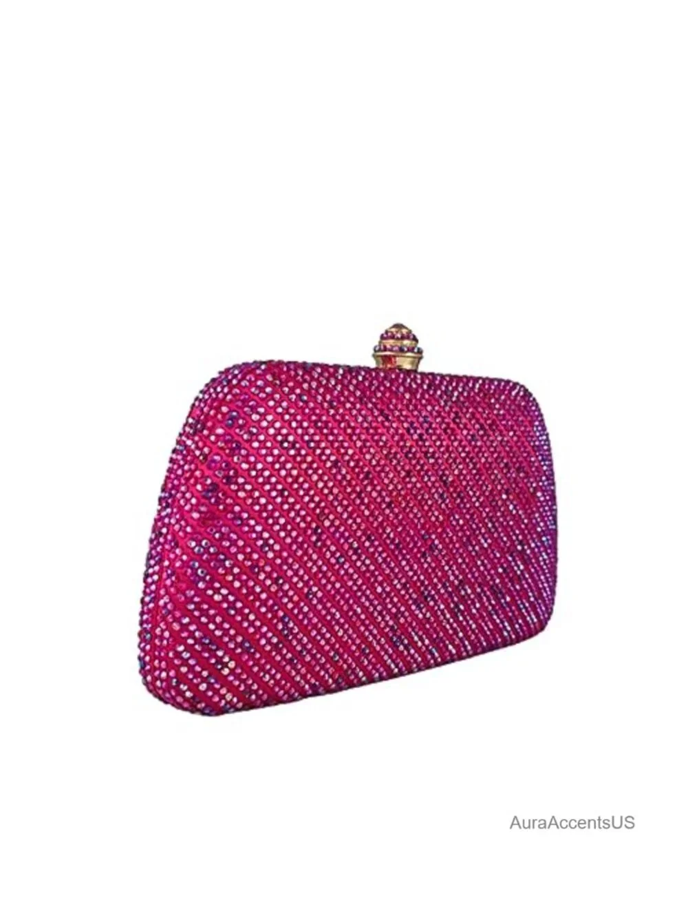 Mini Rhinestone Clutch Purse with Detachable Chain Straps